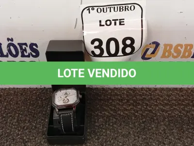 LOTE 308 - 01 RELÓGIO DE PULSO. (NO ESTADO) ATENÇÃO! FAZER A VISITAÇÃO ANTES DE ARREMATAR, NÃO SABEMOS SE FUNCIONA. LEILÃO NÃO TEM GARANTIA E NEM DEVOLUÇÃO, SUJEITO A POSSÍVEIS AVARIAS VISÍVEIS/OCULTAS E/OU AUSÊNCIA DE COMPONENTES.