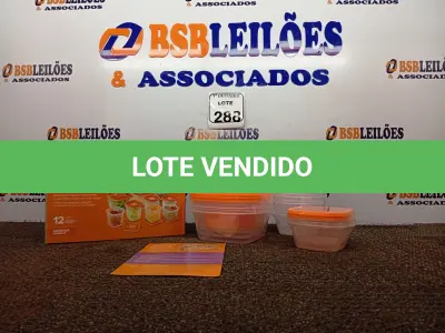 LOTE 288 - 01 CONJUNTO DE POTES DE PLÁSTICO C/ 12 UNIDADES (NOVO). (NO ESTADO) ATENÇÃO! FAZER A VISITAÇÃO ANTES DE ARREMATAR, NÃO SABEMOS SE FUNCIONA. LEILÃO NÃO TEM GARANTIA E NEM DEVOLUÇÃO, SUJEITO A POSSÍVEIS AVARIAS VISÍVEIS/OCULTAS E/OU AUSÊNCIA DE COMPONENTES.