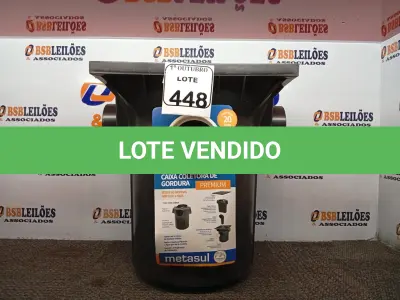 LOTE 448 - 01 CAIXA COLETORA DE GORDURA 20L. (NO ESTADO) ATENÇÃO! FAZER A VISITAÇÃO ANTES DE ARREMATAR, NÃO SABEMOS SE FUNCIONA. LEILÃO NÃO TEM GARANTIA E NEM DEVOLUÇÃO, SUJEITO A POSSÍVEIS AVARIAS VISÍVEIS/OCULTAS E/OU AUSÊNCIA DE COMPONENTES.