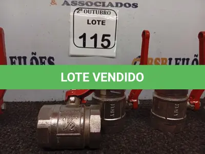 LOTE 115 - 06 REGISTROS DE ÁGUA 1¹/2”. (NO ESTADO) ATENÇÃO! FAZER A VISITAÇÃO ANTES DE ARREMATAR, NÃO SABEMOS SE FUNCIONA. LEILÃO NÃO TEM GARANTIA E NEM DEVOLUÇÃO, SUJEITO A POSSÍVEIS AVARIAS VISÍVEIS/OCULTAS E/OU AUSÊNCIA DE COMPONENTES.