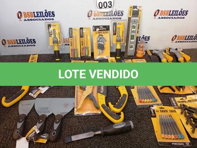 LOTE 003 - 01 LOTE COM DIVERSAS FERRAMENTAS. (NO ESTADO) ATENÇÃO! FAZER A VISITAÇÃO ANTES DE ARREMATAR, NÃO SABEMOS SE FUNCIONA. LEILÃO NÃO TEM GARANTIA E NEM DEVOLUÇÃO, SUJEITO A POSSÍVEIS AVARIAS VISÍVEIS/OCULTAS E/OU AUSÊNCIA DE COMPONENTES.