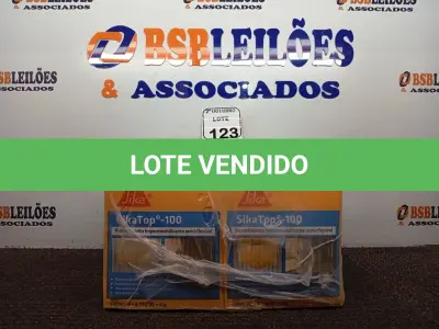 LOTE 123 - 02 CAIXAS DE SIKATOP-100 REVESTIMENTO IMPERMEABILIZANTE. (NO ESTADO) ATENÇÃO! FAZER A VISITAÇÃO ANTES DE ARREMATAR, NÃO SABEMOS SE FUNCIONA. LEILÃO NÃO TEM GARANTIA E NEM DEVOLUÇÃO, SUJEITO A POSSÍVEIS AVARIAS VISÍVEIS/OCULTAS E/OU AUSÊNCIA DE COMPONENTES.