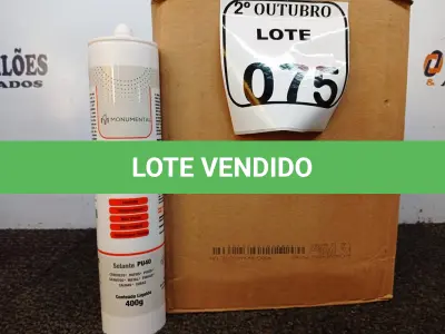LOTE 075 - 12 SELANTES PU-40 MULTIUSO DE POLIURETANO. (NO ESTADO) ATENÇÃO! FAZER A VISITAÇÃO ANTES DE ARREMATAR, NÃO SABEMOS SE FUNCIONA. LEILÃO NÃO TEM GARANTIA E NEM DEVOLUÇÃO, SUJEITO A POSSÍVEIS AVARIAS VISÍVEIS/OCULTAS E/OU AUSÊNCIA DE COMPONENTES.
