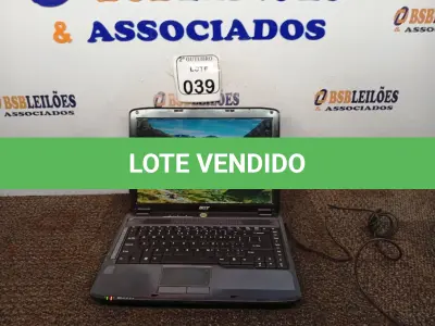 LOTE 039 - 01 NOTEBOOK MARCA ACER COM FONTE. (NO ESTADO) ATENÇÃO! FAZER A VISITAÇÃO ANTES DE ARREMATAR, NÃO SABEMOS SE FUNCIONA. LEILÃO NÃO TEM GARANTIA E NEM DEVOLUÇÃO, SUJEITO A POSSÍVEIS AVARIAS VISÍVEIS/OCULTAS E/OU AUSÊNCIA DE COMPONENTES.