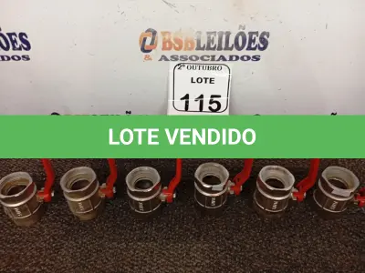 LOTE 115 - 06 REGISTROS DE ÁGUA 1¹/2”. (NO ESTADO) ATENÇÃO! FAZER A VISITAÇÃO ANTES DE ARREMATAR, NÃO SABEMOS SE FUNCIONA. LEILÃO NÃO TEM GARANTIA E NEM DEVOLUÇÃO, SUJEITO A POSSÍVEIS AVARIAS VISÍVEIS/OCULTAS E/OU AUSÊNCIA DE COMPONENTES.