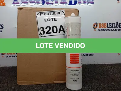 LOTE 320 - 12 SELANTE PU 40 MULTIUSO DE POLIURETANO MONUMENTAL 400G CADA. (NO ESTADO) ATENÇÃO! FAZER A VISITAÇÃO ANTES DE ARREMATAR, NÃO SABEMOS SE FUNCIONA. LEILÃO NÃO TEM GARANTIA E NEM DEVOLUÇÃO, SUJEITO A POSSÍVEIS AVARIAS VISÍVEIS/OCULTAS E/OU AUSÊNCIA DE COMPONENTES.
