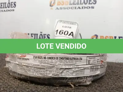 LOTE 160 - 01 ROLO DE CABO DE FIO FLEXÍVEL 1× 4MM NA COR PRETA. (NO ESTADO) ATENÇÃO! FAZER A VISITAÇÃO ANTES DE ARREMATAR, NÃO SABEMOS SE FUNCIONA. LEILÃO NÃO TEM GARANTIA E NEM DEVOLUÇÃO, SUJEITO A POSSÍVEIS AVARIAS VISÍVEIS/OCULTAS E/OU AUSÊNCIA DE COMPONENTES.