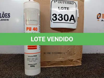 LOTE 330 - 12 SELANTE PU 40 MULTIUSO DE POLIURETANO MONUMENTAL 400G CADA. (NO ESTADO) ATENÇÃO! FAZER A VISITAÇÃO ANTES DE ARREMATAR, NÃO SABEMOS SE FUNCIONA. LEILÃO NÃO TEM GARANTIA E NEM DEVOLUÇÃO, SUJEITO A POSSÍVEIS AVARIAS VISÍVEIS/OCULTAS E/OU AUSÊNCIA DE COMPONENTES.