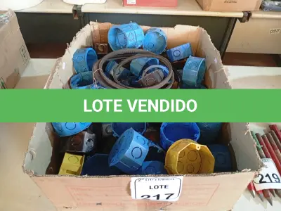 LOTE 217 - 01 LOTE COM DIVERSAS CAIXAS DE LUZ DE FERRO E PLÁSTICO. (NO ESTADO) ATENÇÃO! FAZER A VISITAÇÃO ANTES DE ARREMATAR, NÃO SABEMOS SE FUNCIONA. LEILÃO NÃO TEM GARANTIA E NEM DEVOLUÇÃO, SUJEITO A POSSÍVEIS AVARIAS VISÍVEIS/OCULTAS E/OU AUSÊNCIA DE COMPONENTES.