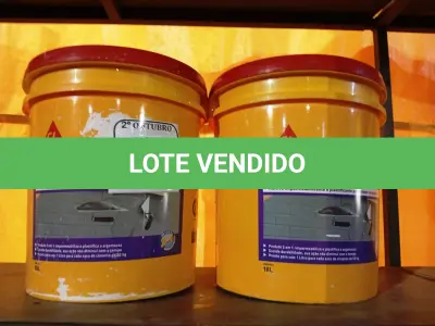LOTE 440 - 02 BALDES DE IMPERSIKA LIQUIDO ADITIVO IMPERMEABILIZANTE E PLASTIFICANTE P REBOCO E ARGAMASSA DE 18L CADA. (NO ESTADO) ATENÇÃO! FAZER A VISITAÇÃO ANTES DE ARREMATAR, NÃO SABEMOS SE FUNCIONA. LEILÃO NÃO TEM GARANTIA E NEM DEVOLUÇÃO, SUJEITO A POSSÍVEIS AVARIAS VISÍVEIS/OCULTAS E/OU AUSÊNCIA DE COMPONENTES.