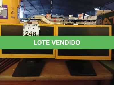 LOTE 248 - 06 MONITORES LCD MARCA CCE PARA RETIRADA DE PEÇAS. (NO ESTADO) ATENÇÃO! FAZER A VISITAÇÃO ANTES DE ARREMATAR, NÃO SABEMOS SE FUNCIONA. LEILÃO NÃO TEM GARANTIA E NEM DEVOLUÇÃO, SUJEITO A POSSÍVEIS AVARIAS VISÍVEIS/OCULTAS E/OU AUSÊNCIA DE COMPONENTES.