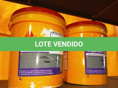 LOTE 440 - 02 BALDES DE IMPERSIKA LIQUIDO ADITIVO IMPERMEABILIZANTE E PLASTIFICANTE P REBOCO E ARGAMASSA DE 18L CADA. (NO ESTADO) ATENÇÃO! FAZER A VISITAÇÃO ANTES DE ARREMATAR, NÃO SABEMOS SE FUNCIONA. LEILÃO NÃO TEM GARANTIA E NEM DEVOLUÇÃO, SUJEITO A POSSÍVEIS AVARIAS VISÍVEIS/OCULTAS E/OU AUSÊNCIA DE COMPONENTES.