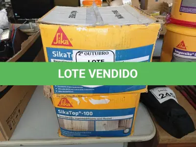 LOTE 244 - 02 CAIXAS DE SIKATOP-100. (NO ESTADO) ATENÇÃO! FAZER A VISITAÇÃO ANTES DE ARREMATAR, NÃO SABEMOS SE FUNCIONA. LEILÃO NÃO TEM GARANTIA E NEM DEVOLUÇÃO, SUJEITO A POSSÍVEIS AVARIAS VISÍVEIS/OCULTAS E/OU AUSÊNCIA DE COMPONENTES.