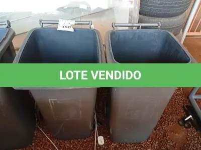 LOTE 458 - 03 LIXEIRAS COR PRETO SEM TAMPA. (NO ESTADO) ATENÇÃO! FAZER A VISITAÇÃO ANTES DE ARREMATAR, NÃO SABEMOS SE FUNCIONA. LEILÃO NÃO TEM GARANTIA E NEM DEVOLUÇÃO, SUJEITO A POSSÍVEIS AVARIAS VISÍVEIS/OCULTAS E/OU AUSÊNCIA DE COMPONENTES.