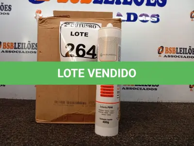LOTE 264 - 12 SELANTES PU-40 MULTIUSO DE POLIURETANO. (NO ESTADO) ATENÇÃO! FAZER A VISITAÇÃO ANTES DE ARREMATAR, NÃO SABEMOS SE FUNCIONA. LEILÃO NÃO TEM GARANTIA E NEM DEVOLUÇÃO, SUJEITO A POSSÍVEIS AVARIAS VISÍVEIS/OCULTAS E/OU AUSÊNCIA DE COMPONENTES.