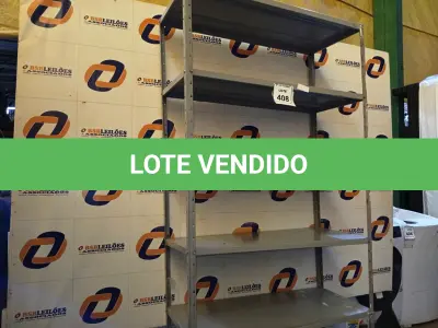LOTE 408 - 01 ESTANTE DE AÇO COM 06 BADEJAS. (NO ESTADO) ATENÇÃO! FAZER A VISITAÇÃO ANTES DE ARREMATAR, NÃO SABEMOS SE FUNCIONA. LEILÃO NÃO TEM GARANTIA E NEM DEVOLUÇÃO, SUJEITO A POSSÍVEIS AVARIAS VISÍVEIS/OCULTAS E/OU AUSÊNCIA DE COMPONENTES.