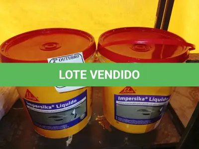 LOTE 417 - 02 BALDES DE IMPERSIKA LIQUIDO ADITIVO IMPERMEABILIZANTE E PLASTIFICANTE P REBOCO E ARGAMASSA DE 18L CADA. (NO ESTADO) ATENÇÃO! FAZER A VISITAÇÃO ANTES DE ARREMATAR, NÃO SABEMOS SE FUNCIONA. LEILÃO NÃO TEM GARANTIA E NEM DEVOLUÇÃO, SUJEITO A POSSÍVEIS AVARIAS VISÍVEIS/OCULTAS E/OU AUSÊNCIA DE COMPONENTES.