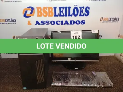 LOTE 182 - 01 CPU COMA TECLADO E 01 MONITOR. (NO ESTADO) ATENÇÃO! FAZER A VISITAÇÃO ANTES DE ARREMATAR, NÃO SABEMOS SE FUNCIONA. LEILÃO NÃO TEM GARANTIA E NEM DEVOLUÇÃO, SUJEITO A POSSÍVEIS AVARIAS VISÍVEIS/OCULTAS E/OU AUSÊNCIA DE COMPONENTES.