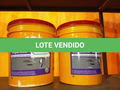 LOTE 440 - 02 BALDES DE IMPERSIKA LIQUIDO ADITIVO IMPERMEABILIZANTE E PLASTIFICANTE P REBOCO E ARGAMASSA DE 18L CADA. (NO ESTADO) ATENÇÃO! FAZER A VISITAÇÃO ANTES DE ARREMATAR, NÃO SABEMOS SE FUNCIONA. LEILÃO NÃO TEM GARANTIA E NEM DEVOLUÇÃO, SUJEITO A POSSÍVEIS AVARIAS VISÍVEIS/OCULTAS E/OU AUSÊNCIA DE COMPONENTES.