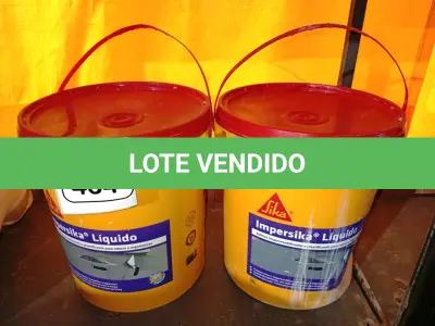 LOTE 434 - 02 BALDES DE IMPERSIKA LIQUIDO ADITIVO IMPERMEABILIZANTE E PLASTIFICANTE P REBOCO E ARGAMASSA DE 18L CADA. (NO ESTADO) ATENÇÃO! FAZER A VISITAÇÃO ANTES DE ARREMATAR, NÃO SABEMOS SE FUNCIONA. LEILÃO NÃO TEM GARANTIA E NEM DEVOLUÇÃO, SUJEITO A POSSÍVEIS AVARIAS VISÍVEIS/OCULTAS E/OU AUSÊNCIA DE COMPONENTES.