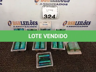 LOTE 324 - 18 PILHAS ELGIN D ALCALINA 1.5 V. (NO ESTADO) ATENÇÃO! FAZER A VISITAÇÃO ANTES DE ARREMATAR, NÃO SABEMOS SE FUNCIONA. LEILÃO NÃO TEM GARANTIA E NEM DEVOLUÇÃO, SUJEITO A POSSÍVEIS AVARIAS VISÍVEIS/OCULTAS E/OU AUSÊNCIA DE COMPONENTES.