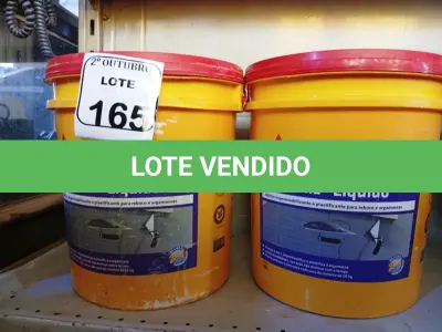 LOTE 165 - 02 BALDES DE IMPERSIKA LIQUIDO ADITIVO IMPERMEABILIZANTE E PLASTIFICANTE P REBOCO E ARGAMASSA DE 18L CADA. (NO ESTADO) ATENÇÃO! FAZER A VISITAÇÃO ANTES DE ARREMATAR, NÃO SABEMOS SE FUNCIONA. LEILÃO NÃO TEM GARANTIA E NEM DEVOLUÇÃO, SUJEITO A POSSÍVEIS AVARIAS VISÍVEIS/OCULTAS E/OU AUSÊNCIA DE COMPONENTES.