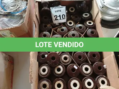 LOTE 210 - 01 LOTE COM DIVERSOS ISOLADORES ROLDANAS E MATERIAIS DIVERSOS. (NO ESTADO) ATENÇÃO! FAZER A VISITAÇÃO ANTES DE ARREMATAR, NÃO SABEMOS SE FUNCIONA. LEILÃO NÃO TEM GARANTIA E NEM DEVOLUÇÃO, SUJEITO A POSSÍVEIS AVARIAS VISÍVEIS/OCULTAS E/OU AUSÊNCIA DE COMPONENTES.