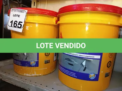 LOTE 165 - 02 BALDES DE IMPERSIKA LIQUIDO ADITIVO IMPERMEABILIZANTE E PLASTIFICANTE P REBOCO E ARGAMASSA DE 18L CADA. (NO ESTADO) ATENÇÃO! FAZER A VISITAÇÃO ANTES DE ARREMATAR, NÃO SABEMOS SE FUNCIONA. LEILÃO NÃO TEM GARANTIA E NEM DEVOLUÇÃO, SUJEITO A POSSÍVEIS AVARIAS VISÍVEIS/OCULTAS E/OU AUSÊNCIA DE COMPONENTES.