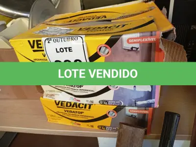 LOTE 236 - 02 CAIXAS DE VEDACIT ARGAMASSA POLIMÉRICA IMPERMEÁVEL. (NO ESTADO) ATENÇÃO! FAZER A VISITAÇÃO ANTES DE ARREMATAR, NÃO SABEMOS SE FUNCIONA. LEILÃO NÃO TEM GARANTIA E NEM DEVOLUÇÃO, SUJEITO A POSSÍVEIS AVARIAS VISÍVEIS/OCULTAS E/OU AUSÊNCIA DE COMPONENTES.