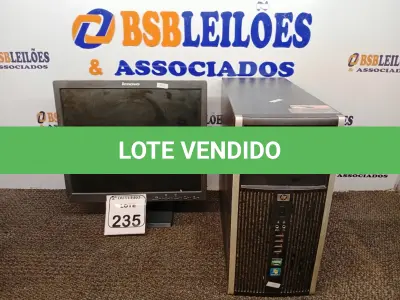 LOTE 235 - 01 CPU E 01 MONITOR. (NO ESTADO) ATENÇÃO! FAZER A VISITAÇÃO ANTES DE ARREMATAR, NÃO SABEMOS SE FUNCIONA. LEILÃO NÃO TEM GARANTIA E NEM DEVOLUÇÃO, SUJEITO A POSSÍVEIS AVARIAS VISÍVEIS/OCULTAS E/OU AUSÊNCIA DE COMPONENTES.