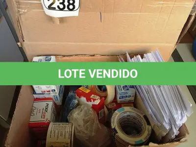 LOTE 238 - 01 LOTE COM DIVERSOS MATERIAIS PARA ESCRITÓRIO. (NO ESTADO) ATENÇÃO! FAZER A VISITAÇÃO ANTES DE ARREMATAR, NÃO SABEMOS SE FUNCIONA. LEILÃO NÃO TEM GARANTIA E NEM DEVOLUÇÃO, SUJEITO A POSSÍVEIS AVARIAS VISÍVEIS/OCULTAS E/OU AUSÊNCIA DE COMPONENTES.