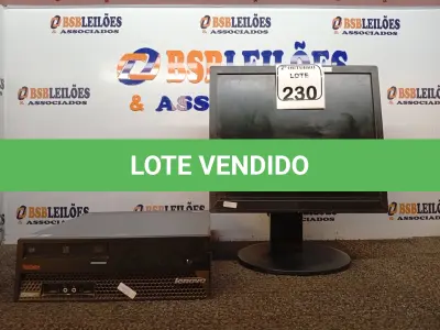 LOTE 230 - 01 CPU E 01 MONITOR. (NO ESTADO) ATENÇÃO! FAZER A VISITAÇÃO ANTES DE ARREMATAR, NÃO SABEMOS SE FUNCIONA. LEILÃO NÃO TEM GARANTIA E NEM DEVOLUÇÃO, SUJEITO A POSSÍVEIS AVARIAS VISÍVEIS/OCULTAS E/OU AUSÊNCIA DE COMPONENTES.