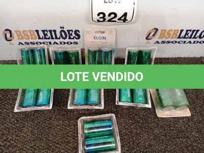 LOTE 324 - 18 PILHAS ELGIN D ALCALINA 1.5 V. (NO ESTADO) ATENÇÃO! FAZER A VISITAÇÃO ANTES DE ARREMATAR, NÃO SABEMOS SE FUNCIONA. LEILÃO NÃO TEM GARANTIA E NEM DEVOLUÇÃO, SUJEITO A POSSÍVEIS AVARIAS VISÍVEIS/OCULTAS E/OU AUSÊNCIA DE COMPONENTES.