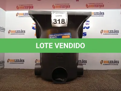 LOTE 318 - 01 CAIXA DE PASSAGEM DE ESGOTO. (NO ESTADO) ATENÇÃO! FAZER A VISITAÇÃO ANTES DE ARREMATAR, NÃO SABEMOS SE FUNCIONA. LEILÃO NÃO TEM GARANTIA E NEM DEVOLUÇÃO, SUJEITO A POSSÍVEIS AVARIAS VISÍVEIS/OCULTAS E/OU AUSÊNCIA DE COMPONENTES.