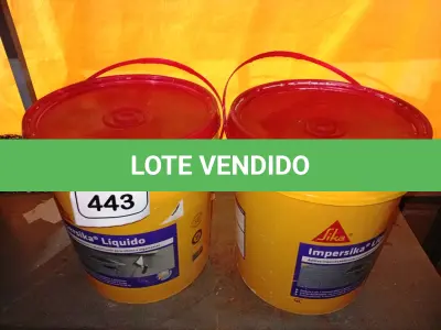 LOTE 443 - 02 BALDES DE IMPERSIKA LIQUIDO ADITIVO IMPERMEABILIZANTE E PLASTIFICANTE P REBOCO E ARGAMASSA DE 18L CADA. (NO ESTADO) ATENÇÃO! FAZER A VISITAÇÃO ANTES DE ARREMATAR, NÃO SABEMOS SE FUNCIONA. LEILÃO NÃO TEM GARANTIA E NEM DEVOLUÇÃO, SUJEITO A POSSÍVEIS AVARIAS VISÍVEIS/OCULTAS E/OU AUSÊNCIA DE COMPONENTES.