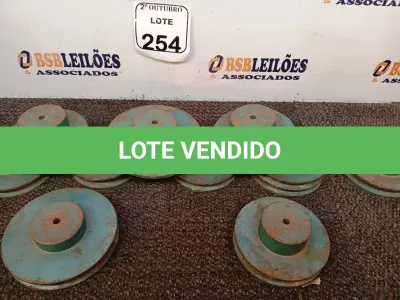 LOTE 254 - 10 POLIAS PARA MOTORES ELÉTRICOS DE TAMANHOS DIVERSOS. (NO ESTADO) ATENÇÃO! FAZER A VISITAÇÃO ANTES DE ARREMATAR, NÃO SABEMOS SE FUNCIONA. LEILÃO NÃO TEM GARANTIA E NEM DEVOLUÇÃO, SUJEITO A POSSÍVEIS AVARIAS VISÍVEIS/OCULTAS E/OU AUSÊNCIA DE COMPONENTES.