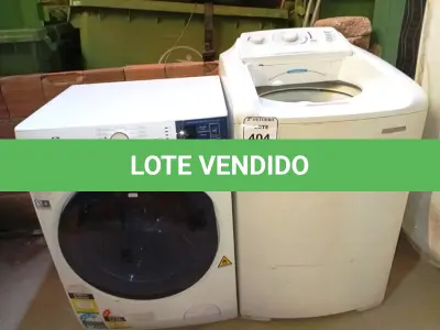 LOTE 404 - 01 LAVA E SECA ELETROLUX 07 KG E 01 MÁQUINA DE LAVAR ELETROLUX INCOMPLETA. (NO ESTADO) ATENÇÃO! FAZER A VISITAÇÃO ANTES DE ARREMATAR, NÃO SABEMOS SE FUNCIONA. LEILÃO NÃO TEM GARANTIA E NEM DEVOLUÇÃO, SUJEITO A POSSÍVEIS AVARIAS VISÍVEIS/OCULTAS E/OU AUSÊNCIA DE COMPONENTES.