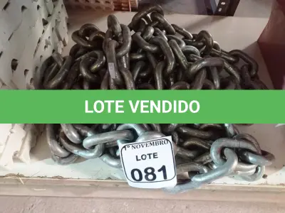 LOTE 081 - 01 CORRENTE. (NO ESTADO) ATENÇÃO! FAZER A VISITAÇÃO ANTES DE ARREMATAR, NÃO SABEMOS SE FUNCIONA. LEILÃO NÃO TEM GARANTIA E NEM DEVOLUÇÃO, SUJEITO A POSSÍVEIS AVARIAS VISÍVEIS/OCULTAS E/OU AUSÊNCIA DE COMPONENTES.