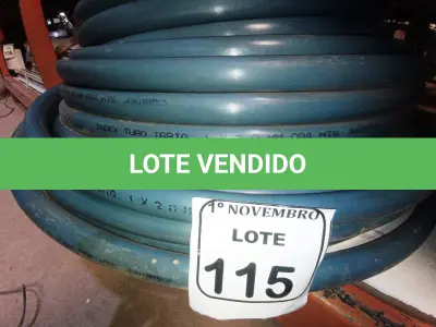 LOTE 115 - 01 ROLO DE  MANGUEIRA TUBO IRRIGAÇÃO 1 X 2,0 AZUL INDEX. (NO ESTADO) ATENÇÃO! FAZER A VISITAÇÃO ANTES DE ARREMATAR, NÃO SABEMOS SE FUNCIONA. LEILÃO NÃO TEM GARANTIA E NEM DEVOLUÇÃO, SUJEITO A POSSÍVEIS AVARIAS VISÍVEIS/OCULTAS E/OU AUSÊNCIA DE COMPONENTES.