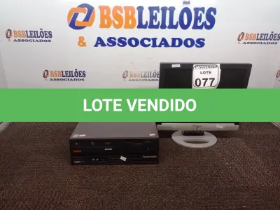 LOTE 077 - 01 CPU MARCA LENOVO E 01 MONITOR MARCA POSITIVO. (NO ESTADO) ATENÇÃO! FAZER A VISITAÇÃO ANTES DE ARREMATAR, NÃO SABEMOS SE FUNCIONA. LEILÃO NÃO TEM GARANTIA E NEM DEVOLUÇÃO, SUJEITO A POSSÍVEIS AVARIAS VISÍVEIS/OCULTAS E/OU AUSÊNCIA DE COMPONENTES.