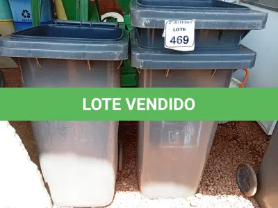 LOTE 469 - 03 LIXEIRAS COR PRETO S/TAMPA COR BRANCO. (NO ESTADO) ATENÇÃO! FAZER A VISITAÇÃO ANTES DE ARREMATAR, NÃO SABEMOS SE FUNCIONA. LEILÃO NÃO TEM GARANTIA E NEM DEVOLUÇÃO, SUJEITO A POSSÍVEIS AVARIAS VISÍVEIS/OCULTAS E/OU AUSÊNCIA DE COMPONENTES.