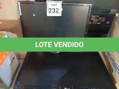 LOTE 232 - 01 MONITOR/TV MARCA LG E 01 MONITOR MARCA AOC. (NO ESTADO) ATENÇÃO! FAZER A VISITAÇÃO ANTES DE ARREMATAR, NÃO SABEMOS SE FUNCIONA. LEILÃO NÃO TEM GARANTIA E NEM DEVOLUÇÃO, SUJEITO A POSSÍVEIS AVARIAS VISÍVEIS/OCULTAS E/OU AUSÊNCIA DE COMPONENTES.