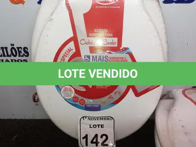 LOTE 142 - 04 ASSENTOS SANITÁRIOS C/TAMPA P/CADEIRA DE BANHO DURIN.(NO ESTADO) ATENÇÃO! FAZER A VISITAÇÃO ANTES DE ARREMATAR, NÃO SABEMOS SE FUNCIONA. LEILÃO NÃO TEM GARANTIA E NEM DEVOLUÇÃO, SUJEITO A POSSÍVEIS AVARIAS VISÍVEIS/OCULTAS E/OU AUSÊNCIA DE COMPONENTES.