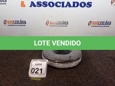 LOTE 021 - 01 ROLO DE FIO NA COR PRETA, MARCA STAR BRAZIL CABO FLEXÍVEL 45C/750V 1X10MM². (NO ESTADO) ATENÇÃO! FAZER A VISITAÇÃO ANTES DE ARREMATAR, NÃO SABEMOS SE FUNCIONA. LEILÃO NÃO TEM GARANTIA E NEM DEVOLUÇÃO, SUJEITO A POSSÍVEIS AVARIAS VISÍVEIS/OCULTAS E/OU AUSÊNCIA DE COMPONENTES.
