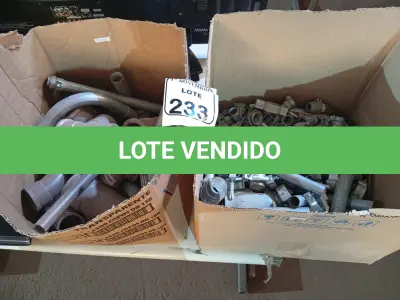 LOTE 233 - 01 LOTE C/GRANDE QUANTIDADE DE MATERIAIS HIDRÁULICOS E ELÉTRICOS. (NO ESTADO) ATENÇÃO! FAZER A VISITAÇÃO ANTES DE ARREMATAR, NÃO SABEMOS SE FUNCIONA. LEILÃO NÃO TEM GARANTIA E NEM DEVOLUÇÃO, SUJEITO A POSSÍVEIS AVARIAS VISÍVEIS/OCULTAS E/OU AUSÊNCIA DE COMPONENTES.