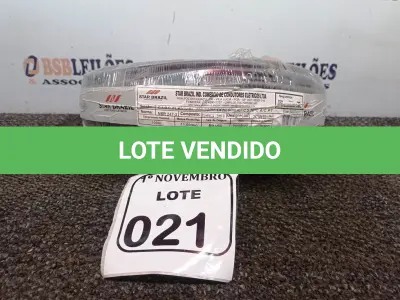 LOTE 021 - 01 ROLO DE FIO NA COR PRETA, MARCA STAR BRAZIL CABO FLEXÍVEL 45C/750V 1X10MM². (NO ESTADO) ATENÇÃO! FAZER A VISITAÇÃO ANTES DE ARREMATAR, NÃO SABEMOS SE FUNCIONA. LEILÃO NÃO TEM GARANTIA E NEM DEVOLUÇÃO, SUJEITO A POSSÍVEIS AVARIAS VISÍVEIS/OCULTAS E/OU AUSÊNCIA DE COMPONENTES.