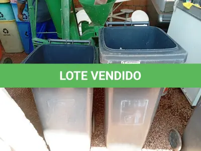 LOTE 469 - 03 LIXEIRAS COR PRETO S/TAMPA COR BRANCO. (NO ESTADO) ATENÇÃO! FAZER A VISITAÇÃO ANTES DE ARREMATAR, NÃO SABEMOS SE FUNCIONA. LEILÃO NÃO TEM GARANTIA E NEM DEVOLUÇÃO, SUJEITO A POSSÍVEIS AVARIAS VISÍVEIS/OCULTAS E/OU AUSÊNCIA DE COMPONENTES.