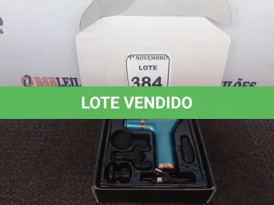 LOTE 384 - 01 PISTOLA MASSAGEADORA 25W. (NOVO) (NO ESTADO) ATENÇÃO! FAZER A VISITAÇÃO ANTES DE ARREMATAR, NÃO SABEMOS SE FUNCIONA. LEILÃO NÃO TEM GARANTIA E NEM DEVOLUÇÃO, SUJEITO A POSSÍVEIS AVARIAS VISÍVEIS/OCULTAS E/OU AUSÊNCIA DE COMPONENTES.