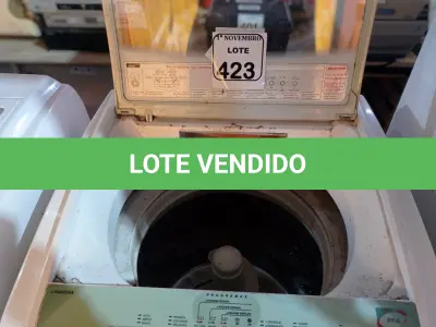 LOTE 423 - 01 MÁQUINA DE LAVAR MARCA BRASTEMP 08KG. (NO ESTADO) ATENÇÃO! FAZER A VISITAÇÃO ANTES DE ARREMATAR, NÃO SABEMOS SE FUNCIONA. LEILÃO NÃO TEM GARANTIA E NEM DEVOLUÇÃO, SUJEITO A POSSÍVEIS AVARIAS VISÍVEIS/OCULTAS E/OU AUSÊNCIA DE COMPONENTES.