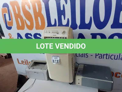 LOTE 377 - 01 CLIMATIZADOR PORTÁTIL MARCA GREE E 02 IMPRESSORAS MARCA HP. (NO ESTADO) ATENÇÃO! FAZER A VISITAÇÃO ANTES DE ARREMATAR, NÃO SABEMOS SE FUNCIONA. LEILÃO NÃO TEM GARANTIA E NEM DEVOLUÇÃO, SUJEITO A POSSÍVEIS AVARIAS VISÍVEIS/OCULTAS E/OU AUSÊNCIA DE COMPONENTES.